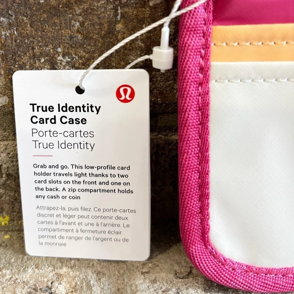 NWT Lululemon True Identity Card Case In Raspberry Coulis/Rock Melon/Light Ivory